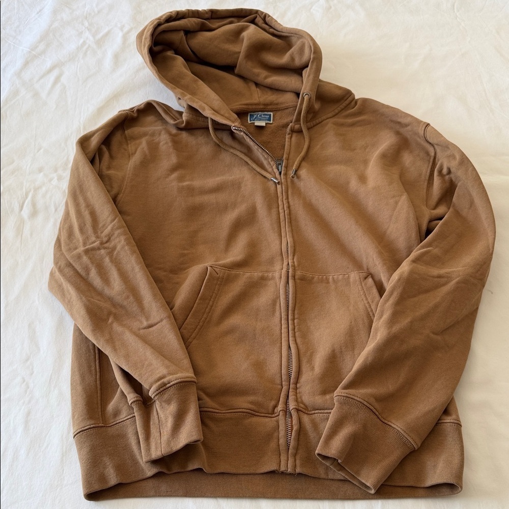 J. Crew Men's Brown Zip-Up Hoodie